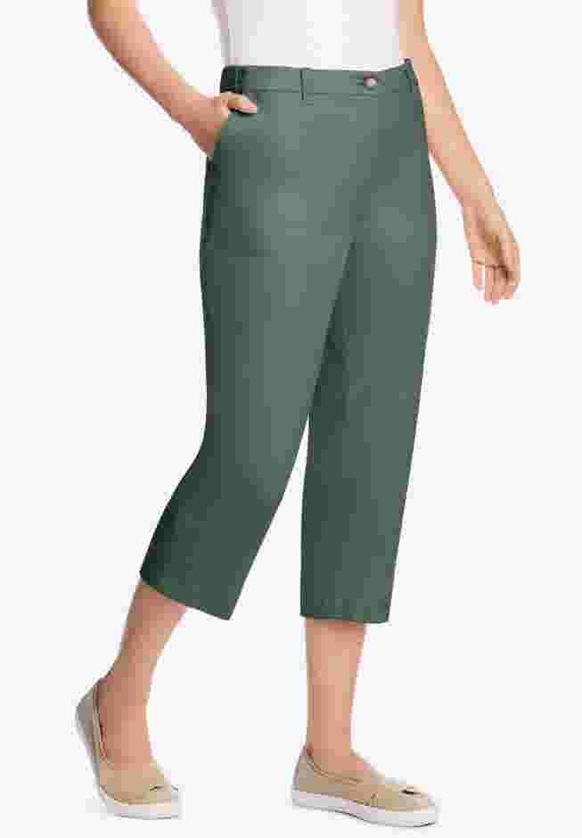 Adjustable Waist Chino Capri image number 0