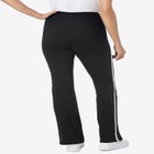 Stretch-Cotton Knit Pull-On Bootcut Side-Stripe Leggings image number null