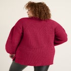 Puff-Sleeve Mockneck Sweater image number null