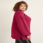 Puff-Sleeve Mockneck Sweater image number null