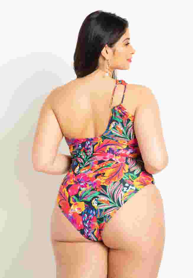 One Shoulder Cutout Detail Swimsuit image number 4