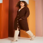 Midi-Length Button-Down Cardigan image number null