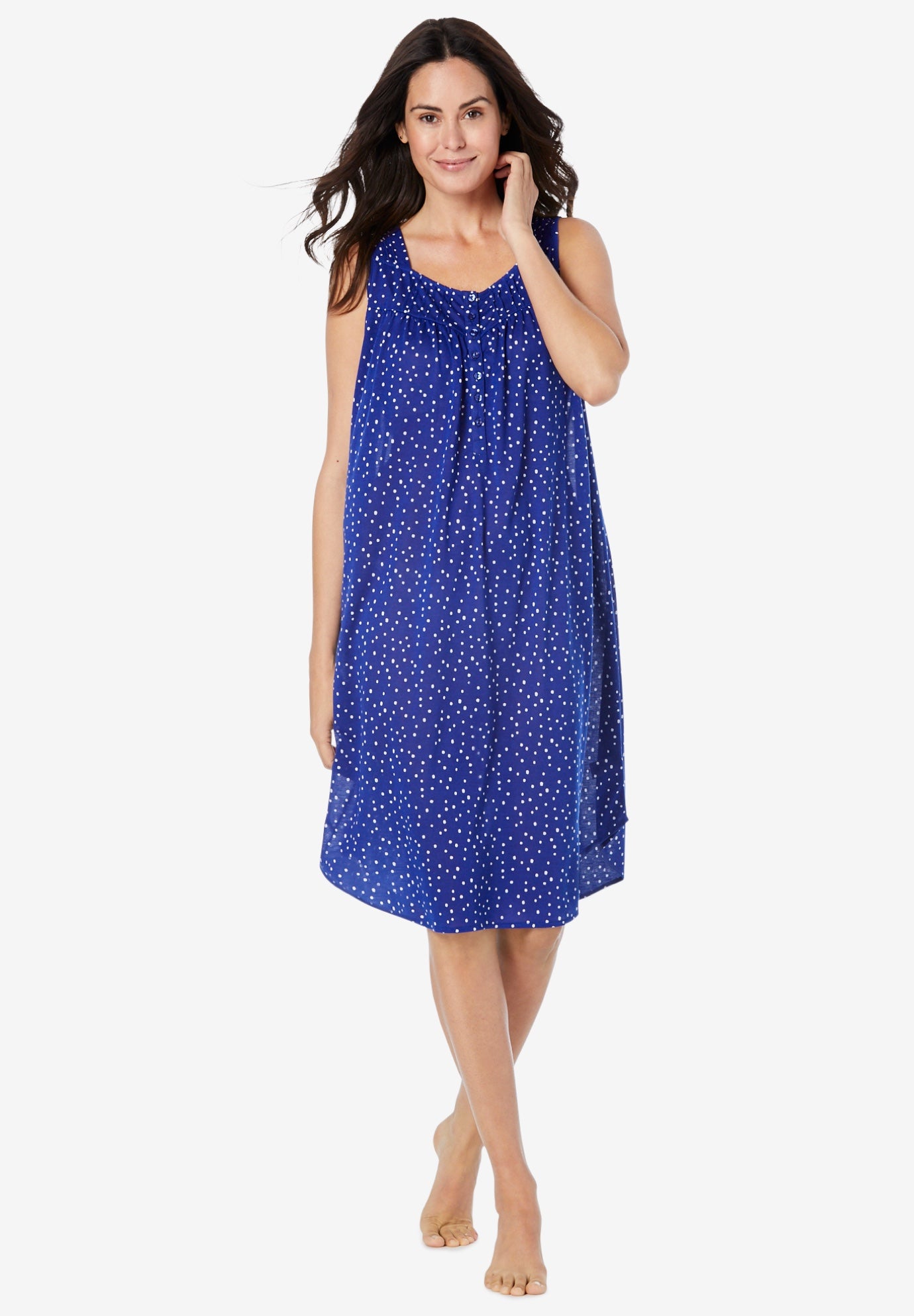 Pintuck Cooling Sleeveless Sleepshirt image number 0