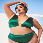 Gabi Fresh Swim x ELOQUII V-Neck Bikini Top with Ring Detail image number null