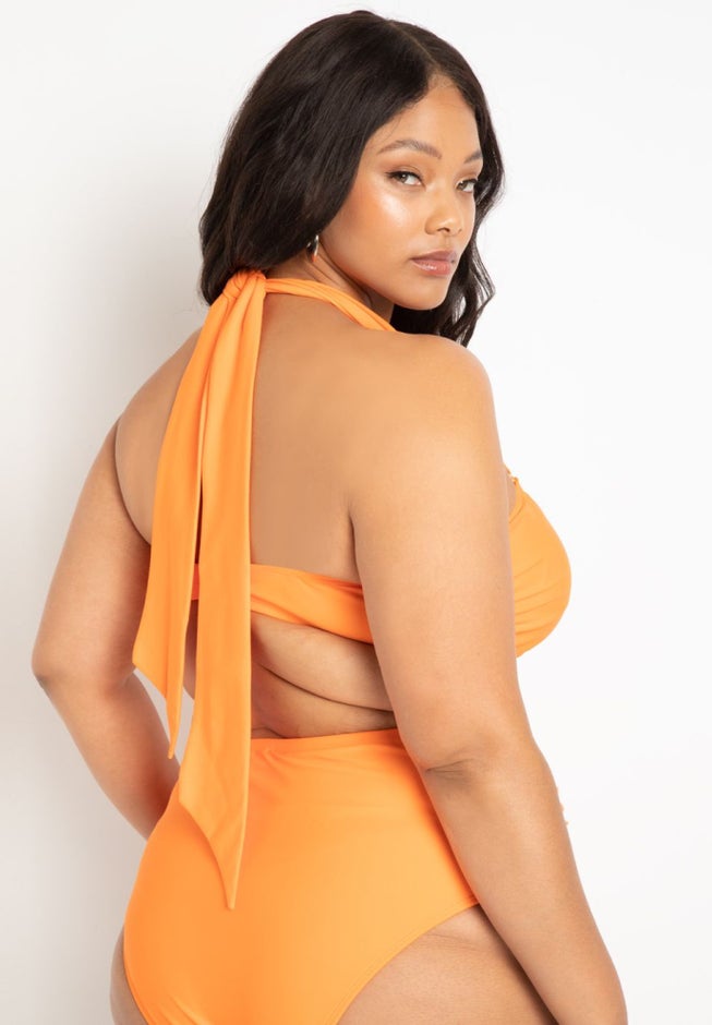 Gabi Fresh Swim x ELOQUII Halter Tie Bikini Top image number 2