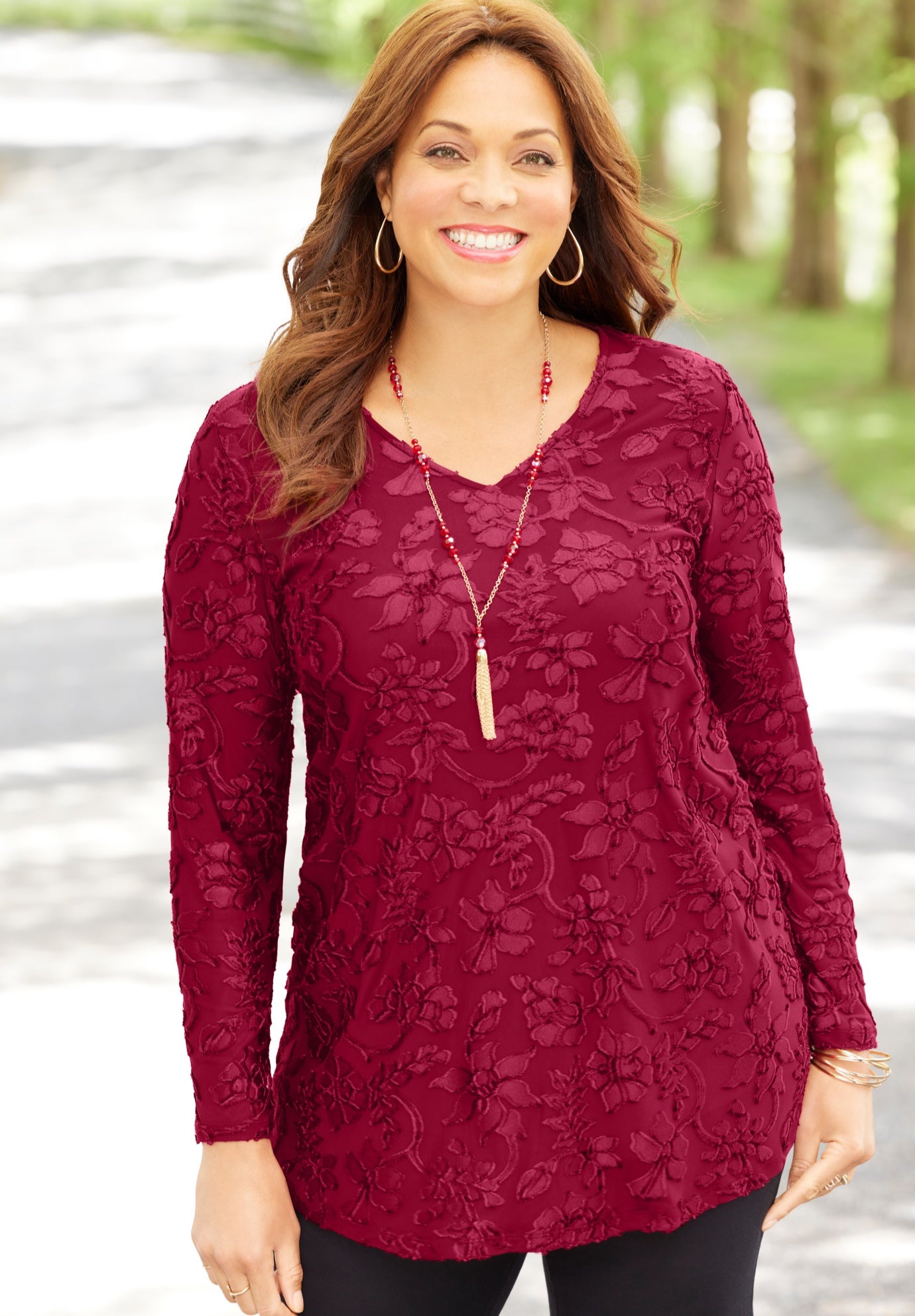Flocked Mesh Tunic image number 0