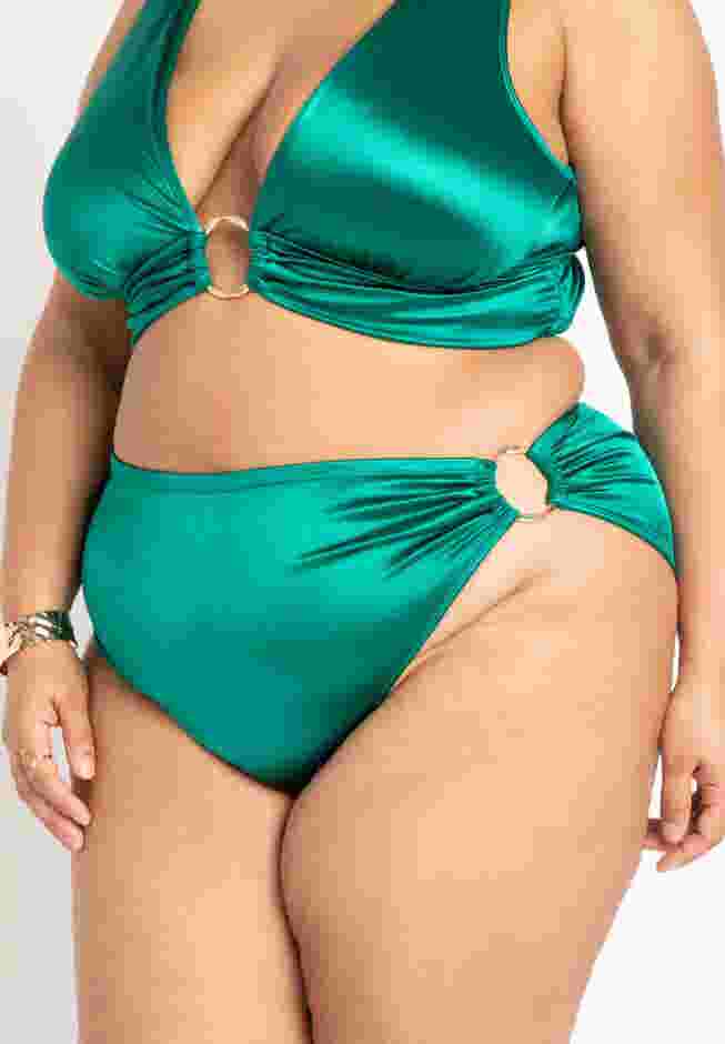 Gabi Fresh Swim x ELOQUII High Waisted Bikini Bottom with Ring Detail image number 1