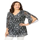 Miracle Mesh Tulip Three-Quarter Sleeve Tunic image number null