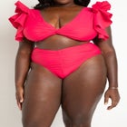 High Waisted Ruched Bikini Bottom image number null