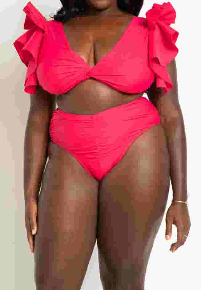 High Waisted Ruched Bikini Bottom image number 1