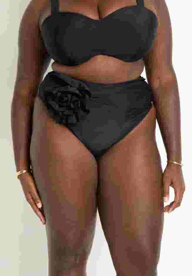 High Waisted Bikini Bottom with Rosette image number 1