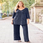 Sequin Stripe Pant image number null