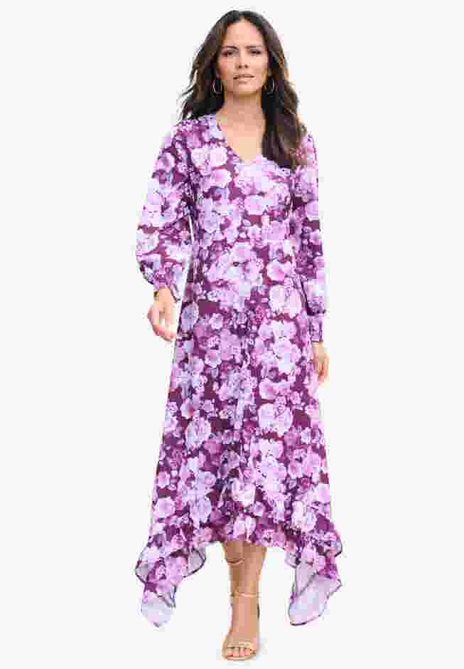 Blouson-Sleeve Ruffle Maxi Dress image number 0