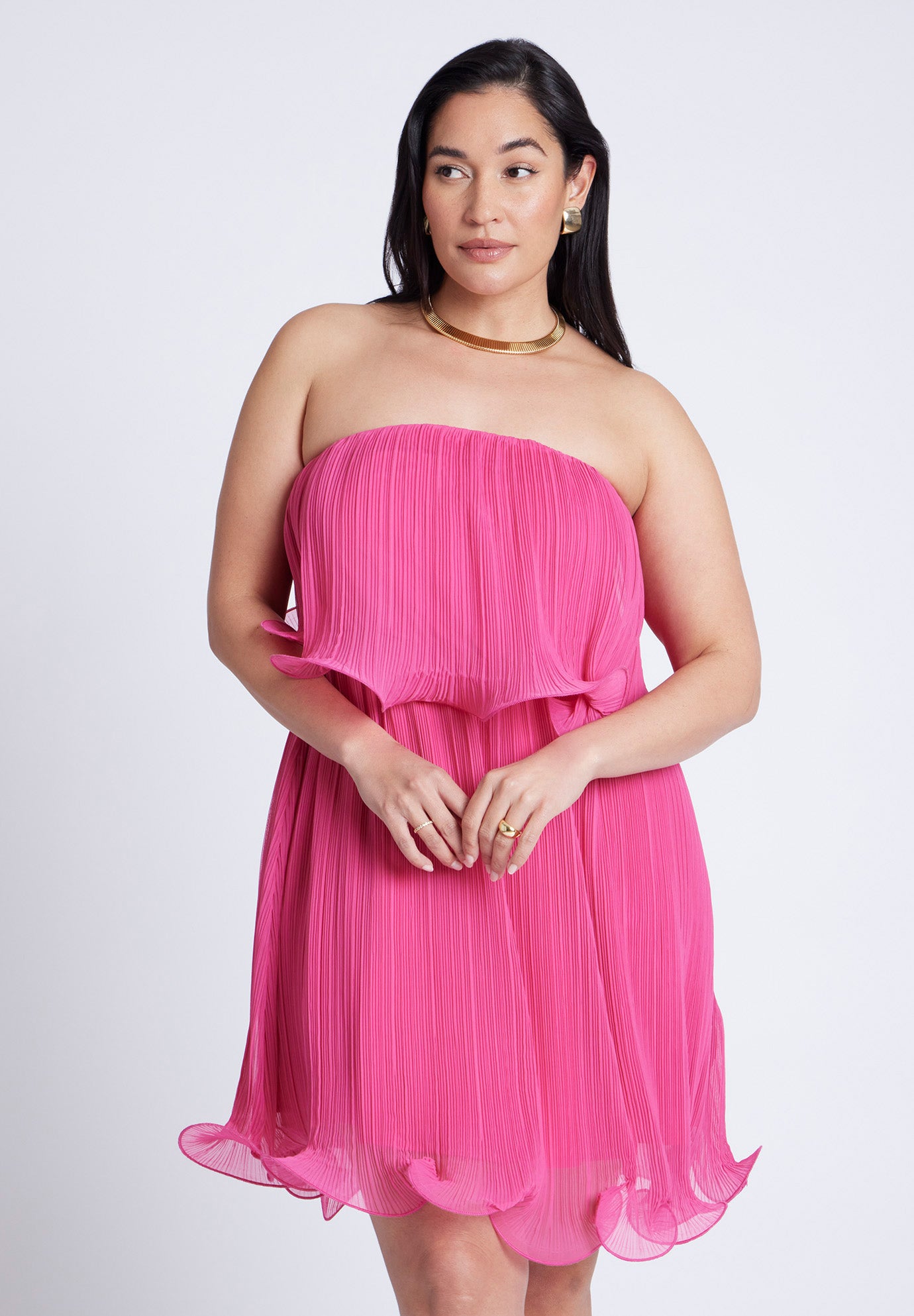 Ruffle Hem Mini Dress image number 4