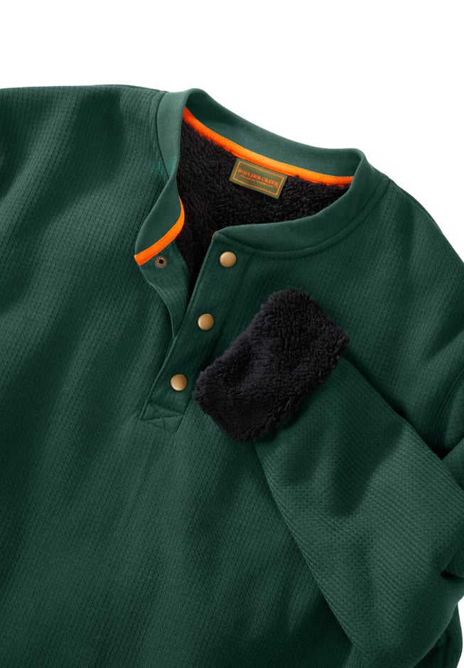 Bonded Sherpa Waffle Henley image number 3