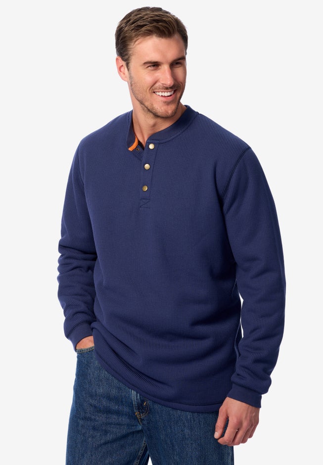 Bonded Sherpa Waffle Henley image number 1