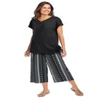 Pull-On Elastic-Waist Soft Capri image number null