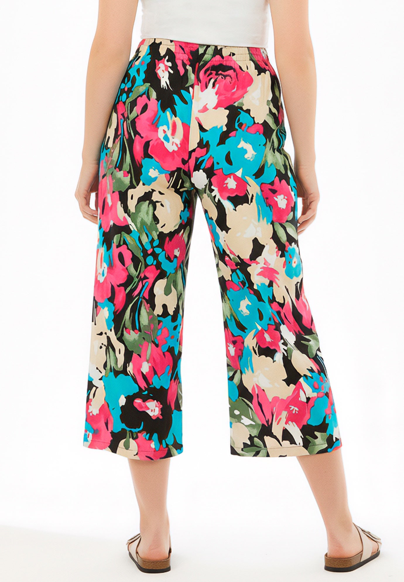 Pull-On Elastic-Waist Soft Capri image number 1