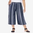 Pull-On Elastic-Waist Soft Capri image number null