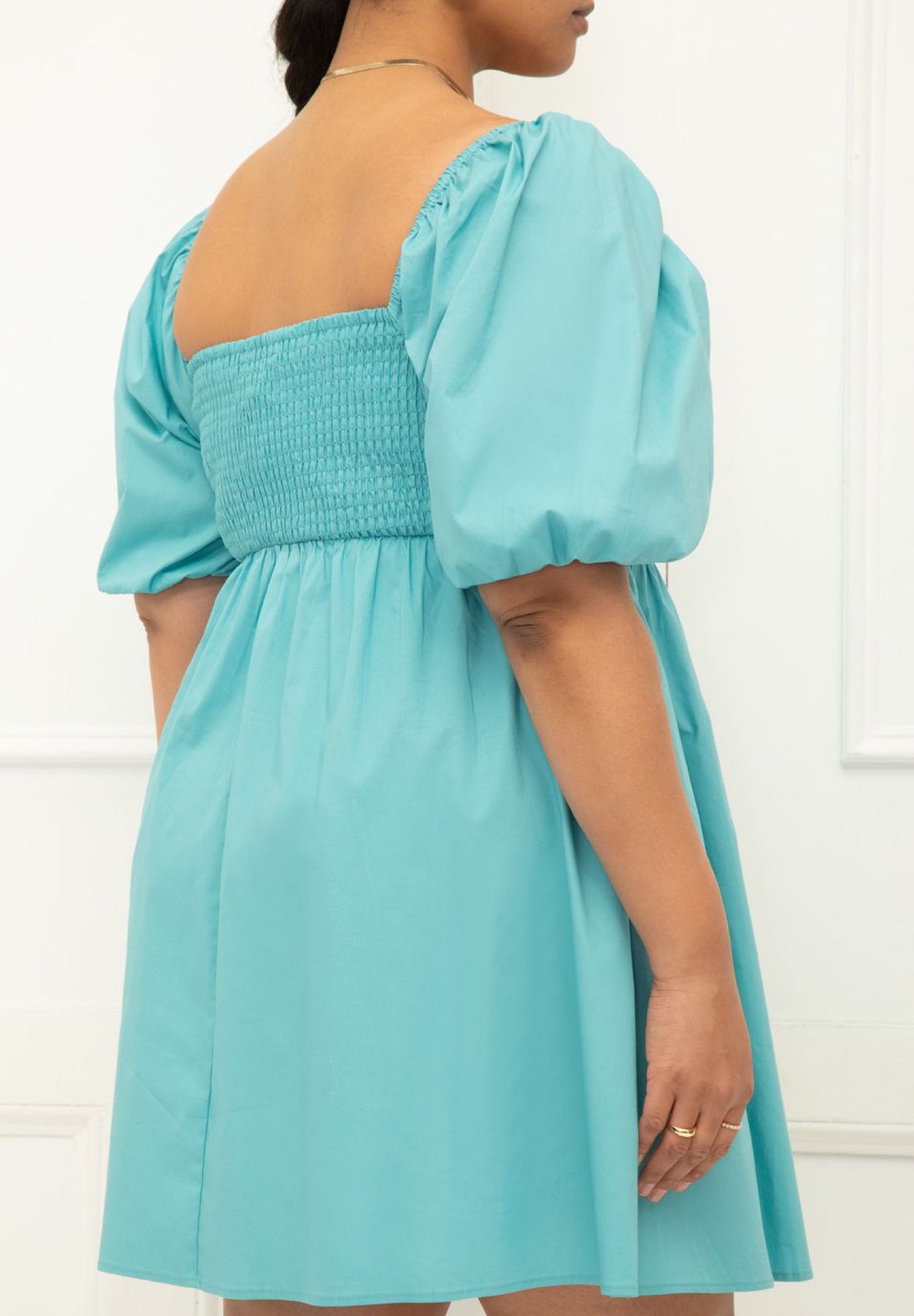 ELOQUII Elements Puff Sleeve Pleated Bodice Dress image number 2