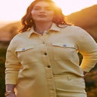 ELOQUII Elements Oversized Shacket With Unfinished Hem image number null