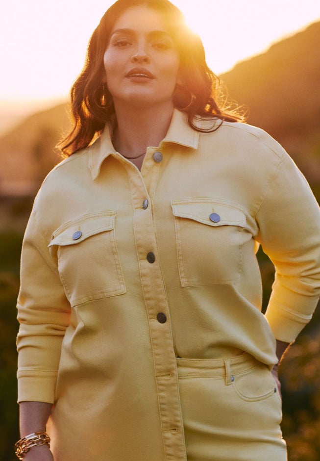 ELOQUII Elements Oversized Shacket With Unfinished Hem image number 5