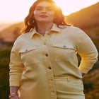 ELOQUII Elements Oversized Shacket With Unfinished Hem image number null