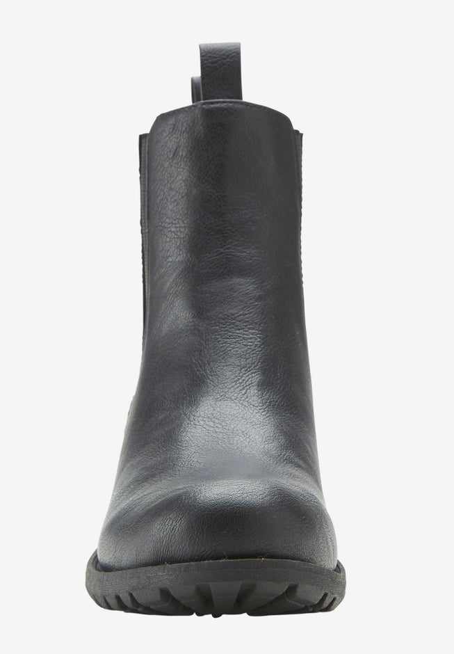 Sherpa Lined Faux Leather Chelsea Bootie image number 3
