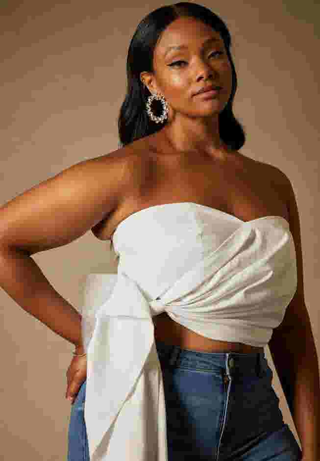 Bridal by ELOQUII Bow Bustier Top image number 0