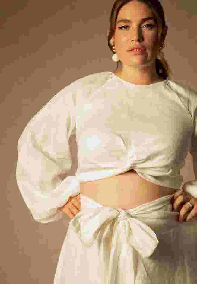 Bridal by ELOQUII Balloon Sleeve Top image number 0