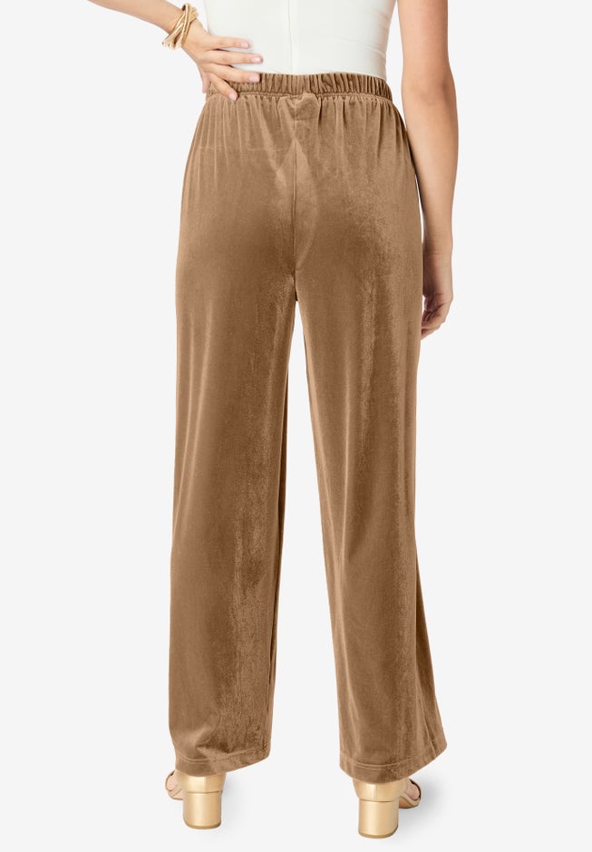 Wide-Leg Velour Pant image number null