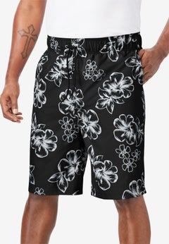 Hibiscus Print 8" Swim Trunks