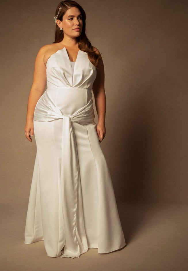 Bridal by ELOQUII Satin Mermaid Gown image number null