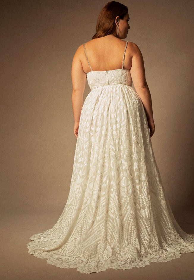 Bridal by ELOQUII Sequin Gown With Detachable Skirt image number 2