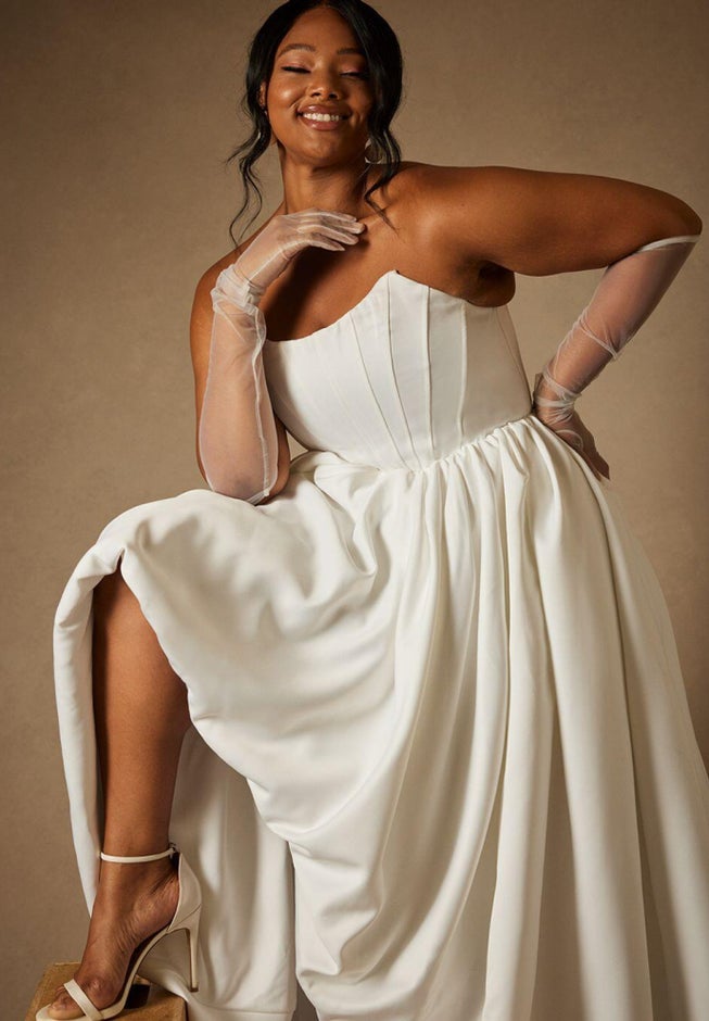 Bridal by ELOQUII Corset Gown With Bubble Skirt image number 1