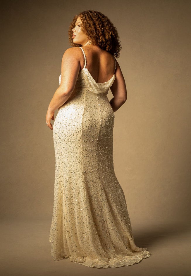 Bridal by ELOQUII Draped Sequin Gown image number 2
