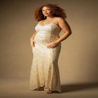 Bridal by ELOQUII Draped Sequin Gown image number null