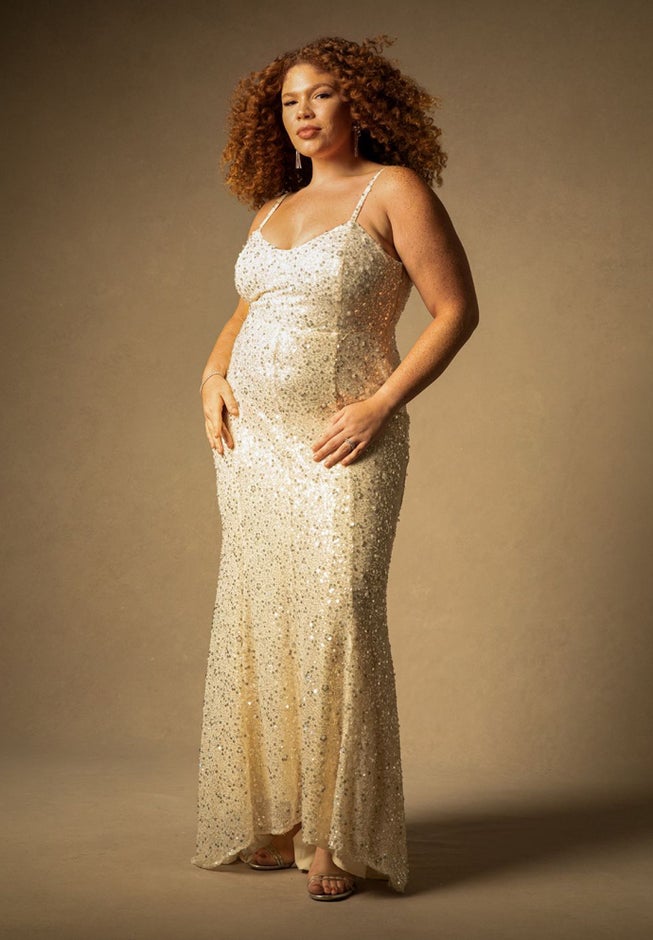 Bridal by ELOQUII Draped Sequin Gown image number 0