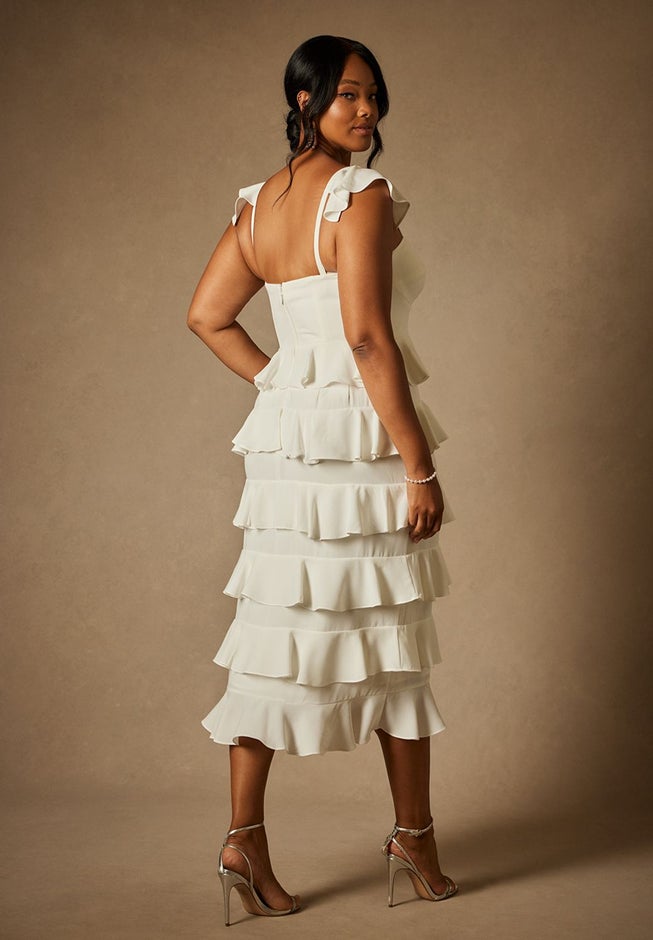 Bridal by ELOQUII Corseted Tiered Dress image number 2