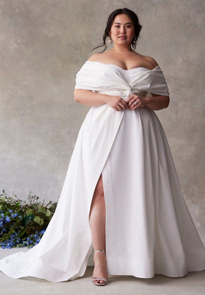 Bridal by ELOQUII Twisted Off The Shoulder Gown image number 3