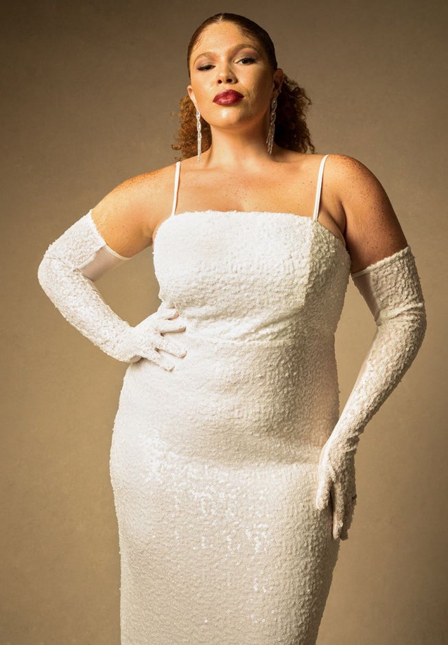Bridal by ELOQUII Sequin Column Dress image number null