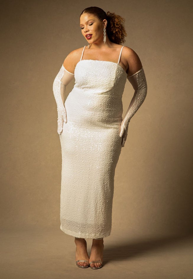Bridal by ELOQUII Sequin Column Dress image number null