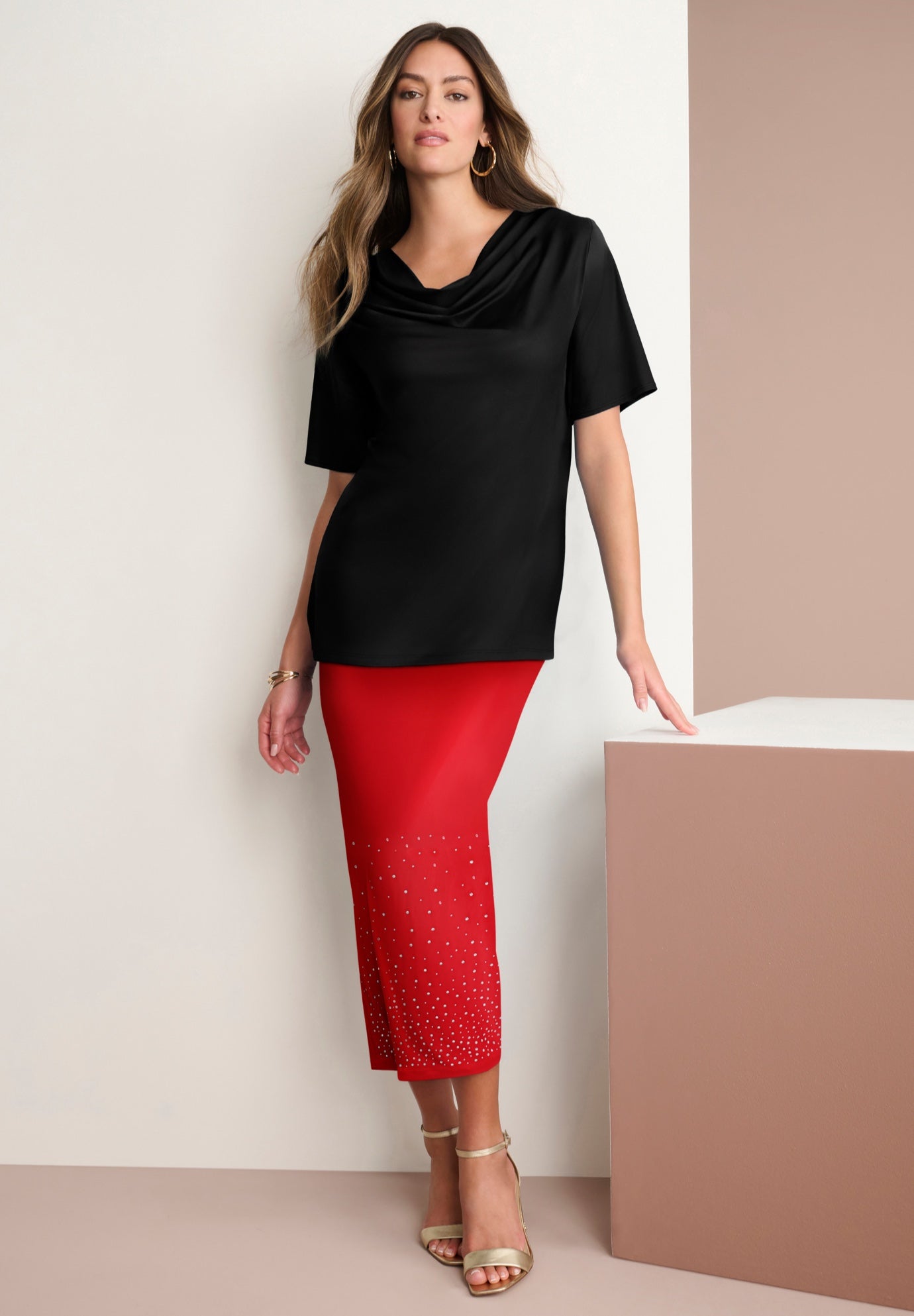 Ultrasmooth&reg; Fabric Midi Skirt image number 0