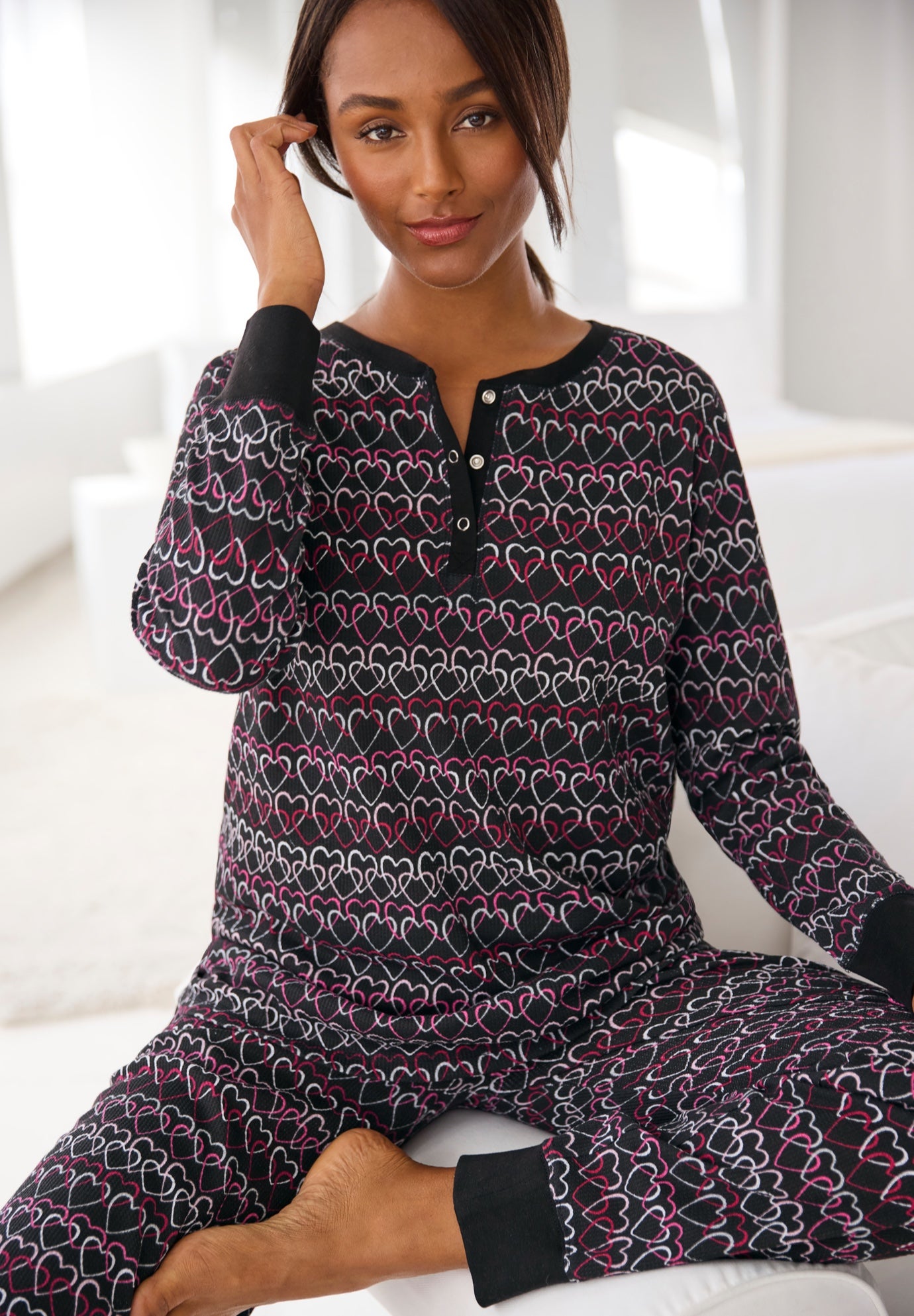 Thermal Henley Pajama Set image number 6