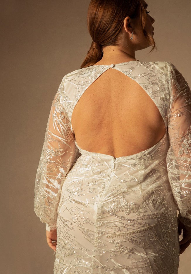 Bridal by ELOQUII Mesh Applique Gown image number null