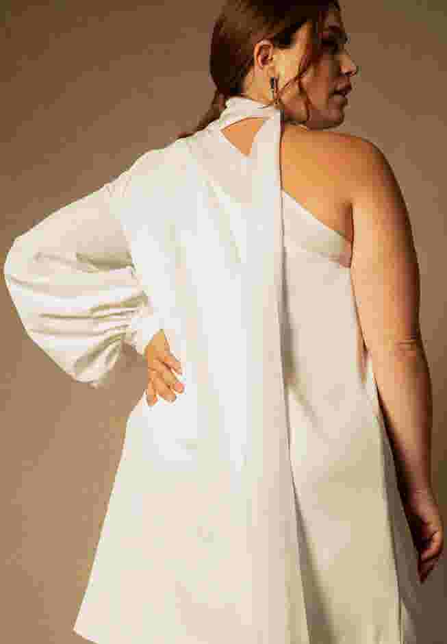 Bridal by ELOQUII One Shoulder Mini Dress image number 2