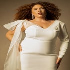 Bridal by ELOQUII Strong Shoulder Mini Dress image number null