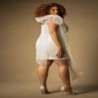 Bridal by ELOQUII Strong Shoulder Mini Dress image number null