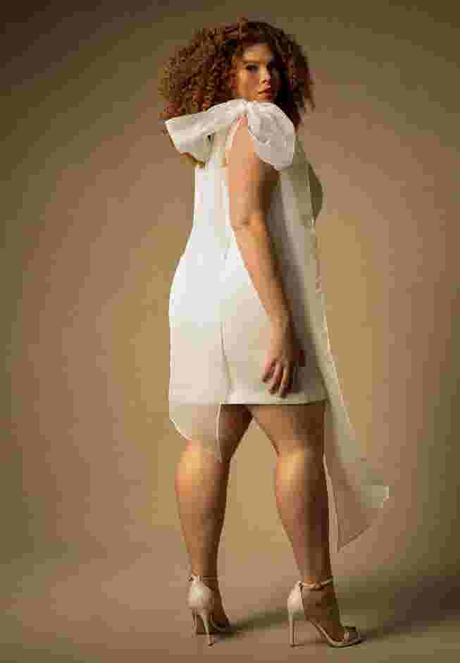 Bridal by ELOQUII Strong Shoulder Mini Dress image number 2