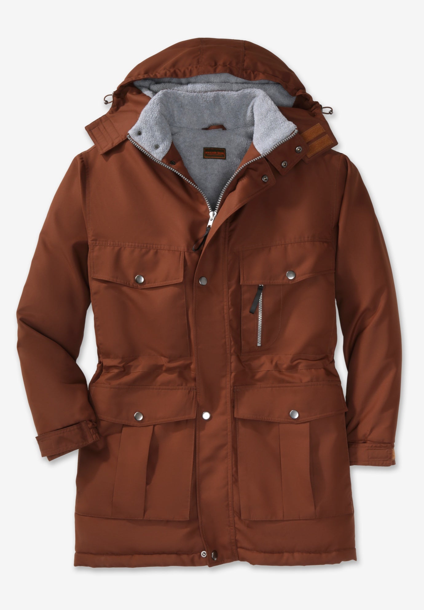 Fleece-Lined Parka with Detachable Hood and 6 Pockets image number 0